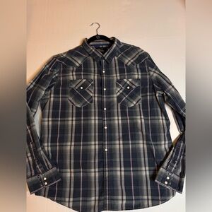 American Eagle Western Plaid Pearl Snap Shirt Men’s 2XL Big & Tall